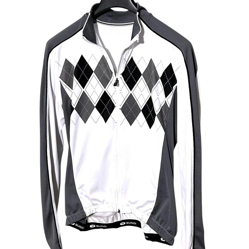 SUGOI Women’s XL White/Gray Full-Zip Reflective Cycling Jacket - Fleece Lined
